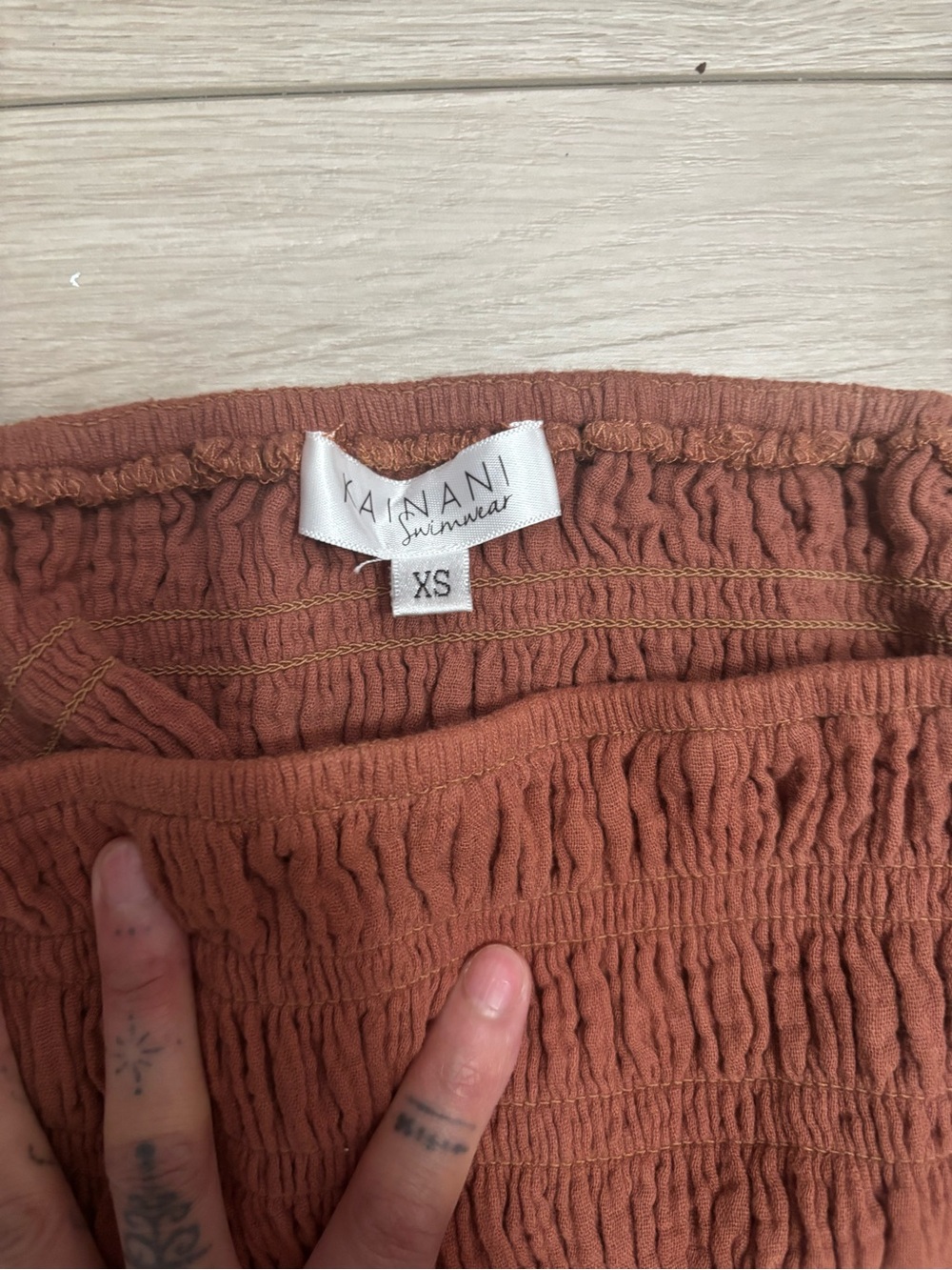 Rust Brown Two-Piece Tube Top & Wide Leg Pants Set - Picture 4 of 4